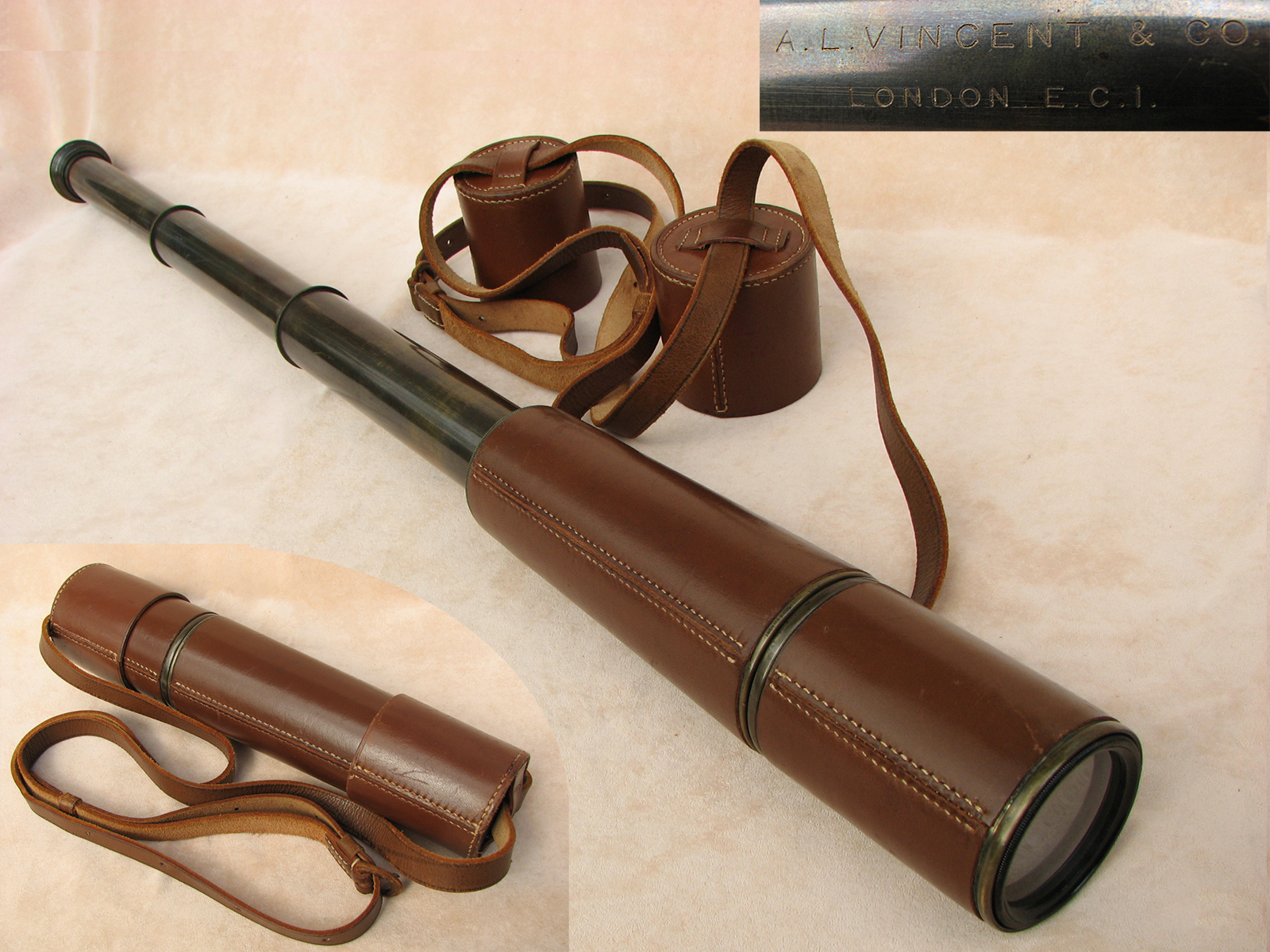 Rare early 20th century field telescope by A.L Vincent, London.